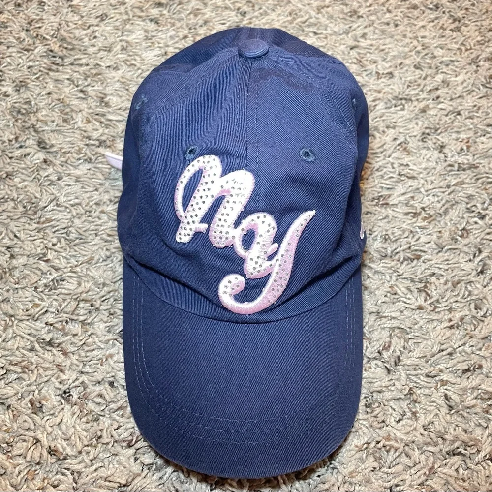 New York City Est. 1625 Baseball‎ Cap Navy Blue/Pink Embellishment Adjustable